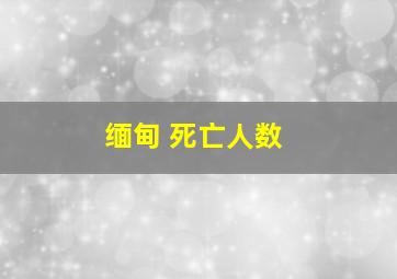 缅甸 死亡人数